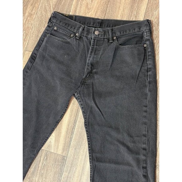 LEVI'S 505 MENS DENIM WASH BLACK JEANS STRAIGHT LEG 36X34 LONG-TALL 100% COTTON - Picture 2 of 11